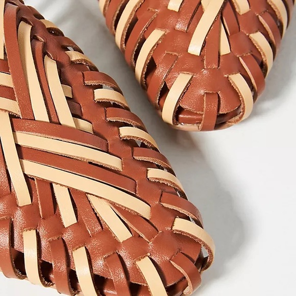 Anthropologie Pilcro Woven Leather Ankle Strap Sandals - Picture 3 of 6